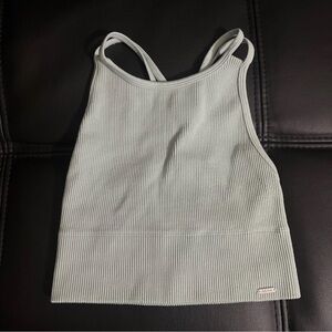 Color sage ribbed tank top